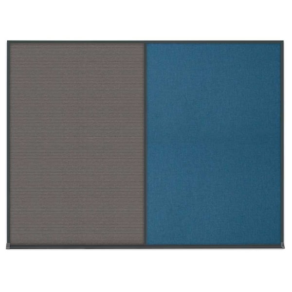 United Visual Products Triple Door Radius Plus Corkboard, 96" x UV8006PLUS-SATIN-BUFF - main